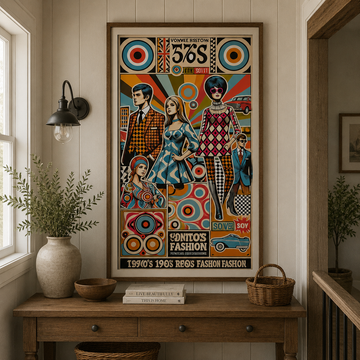 1960s Mod Fashion Art Print, Retro Pop Art Illustration (Digital Download)