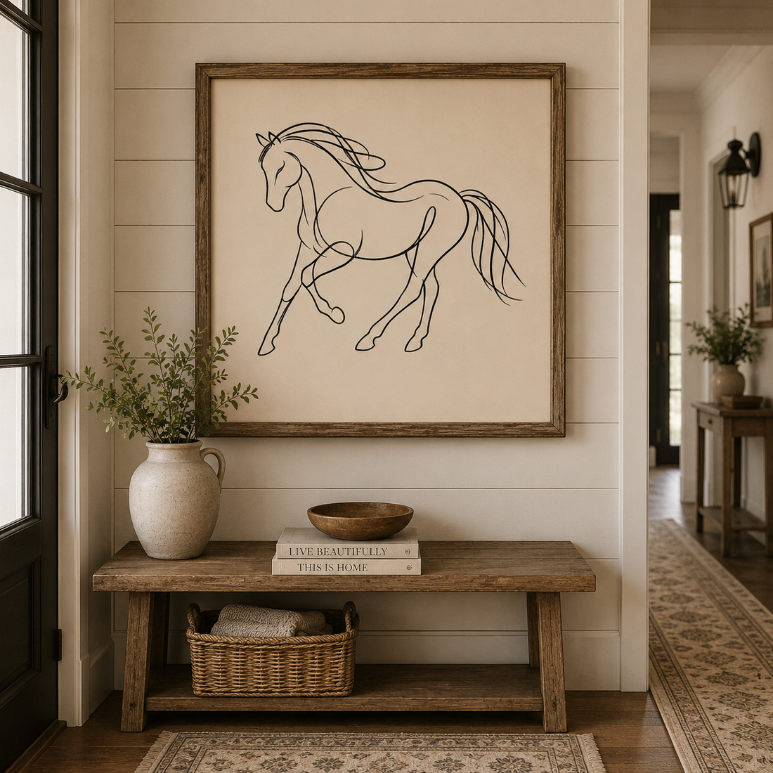 Minimalist Horse Wall Art Printable | Equestrian Line Art | Farmhouse Horse Decor | Digital Download
