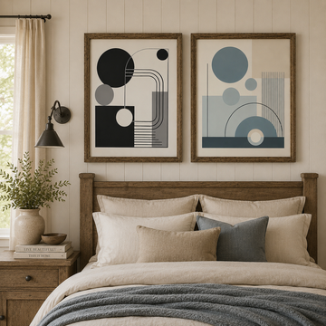 Abstract Geometric Wall Art Set of 2 | Neutral Modern Printable | Scandinavian and Japandi Decor | Digital Download
