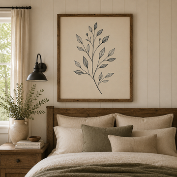 Cozy farmhouse-inspired with botanical art digital print