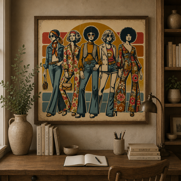 Retro boho vintage Framed poster art decor