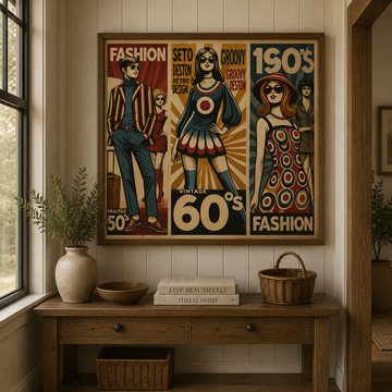 Vintage fashion flair in warm Digital art decor