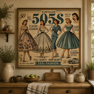 Vintage 50s fashion flair Digital art