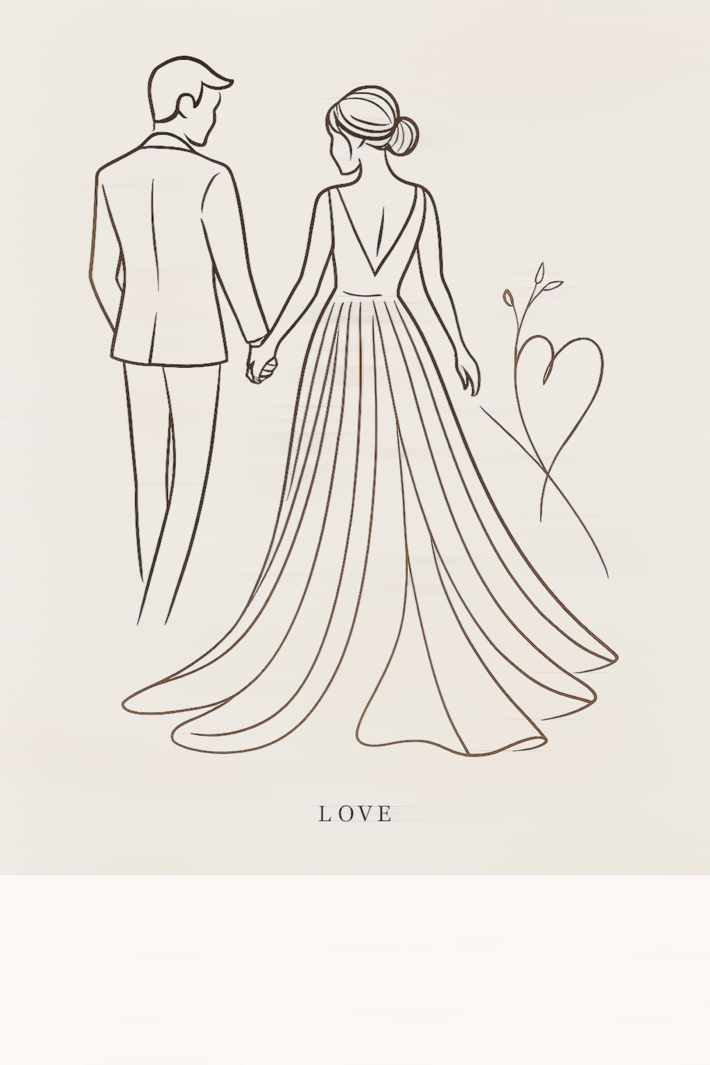 Minimalist Couple Line Art Printable | Bride and Groom Wall Art | Romantic Wedding Decor | Neutral Love Illustration | Digital Download