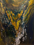 golden currents resin painting