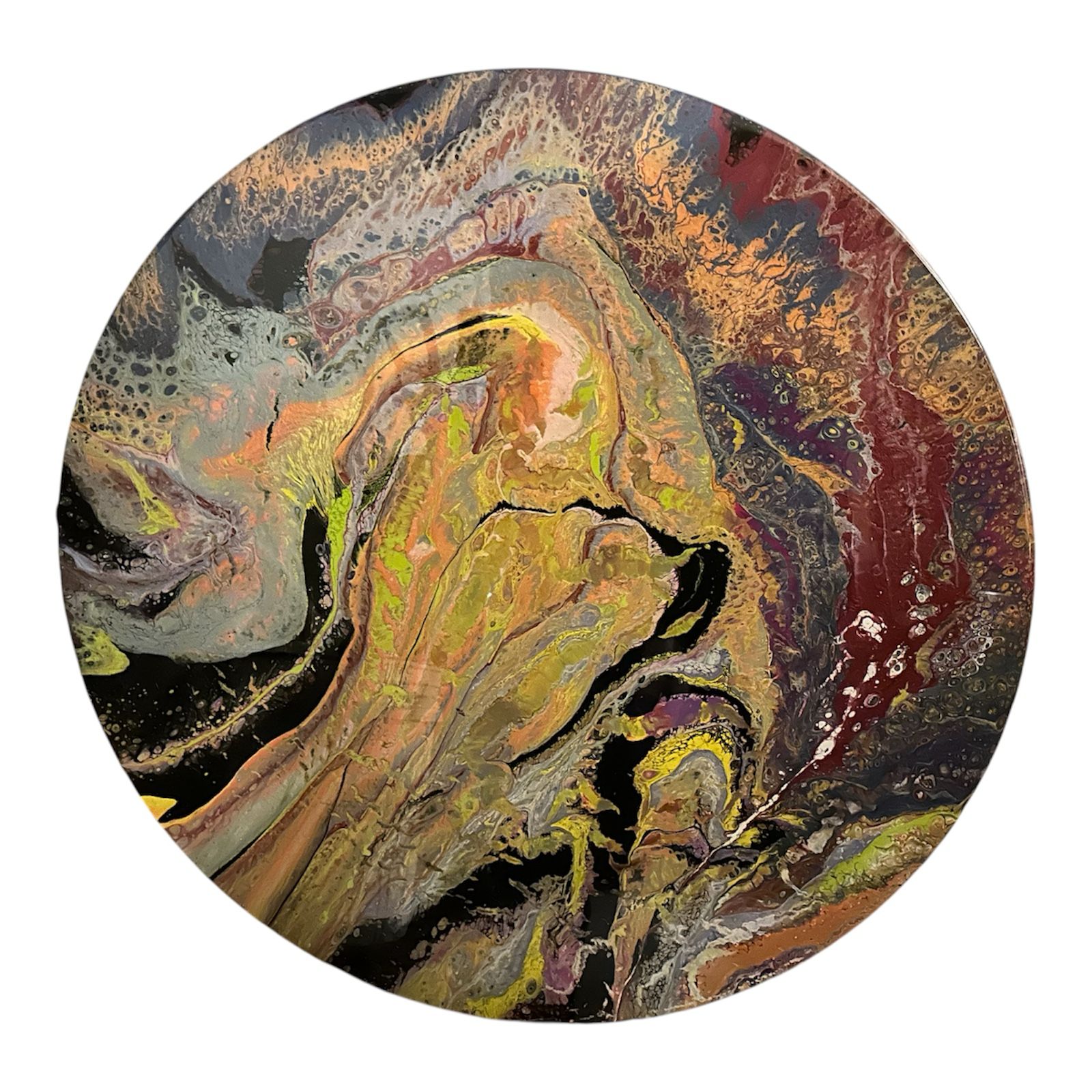 abstract art in circle with multicolored  effect