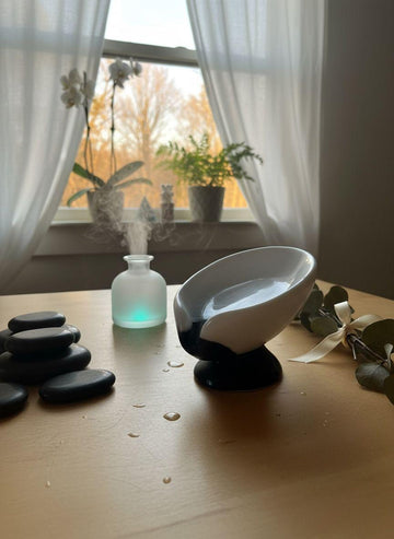 Modern Black and White Resin Soap Dish