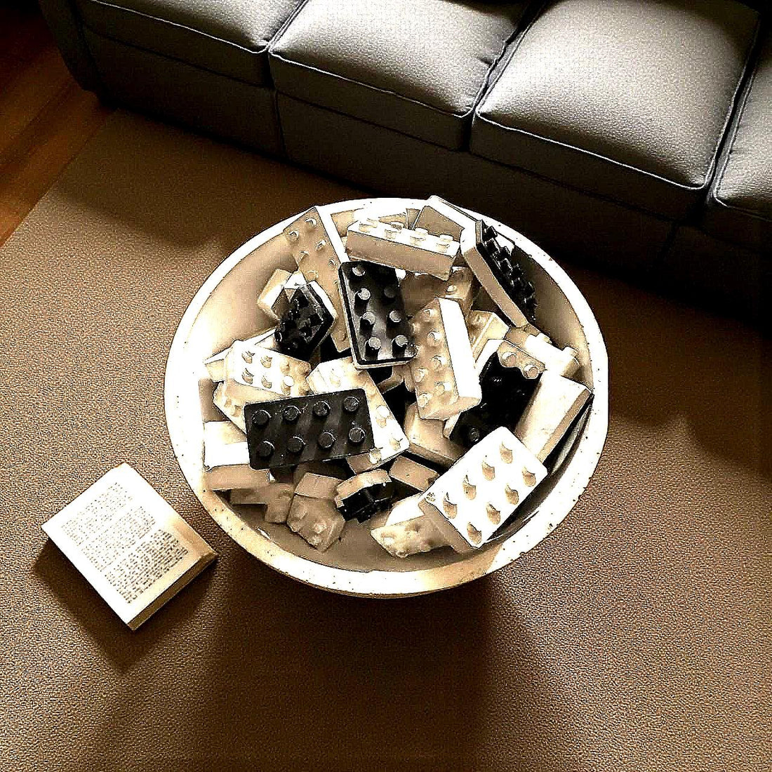 Concrete Domino Bowl, Resin Domino Decorative Bowl, Handmade Concrete Game Room Decor, Unique Domino Art