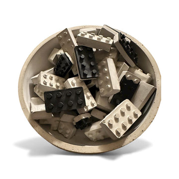 Concrete Domino Bowl, Resin Domino Decorative Bowl, Handmade Concrete Game Room Decor, Unique Domino Art