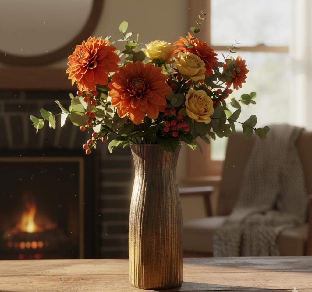 Acrylic poured  Art Vase, Tall Gradient Ombre Centerpiece