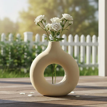 Handmade Resin Donut Vase  Modern Sculptural Home Decor