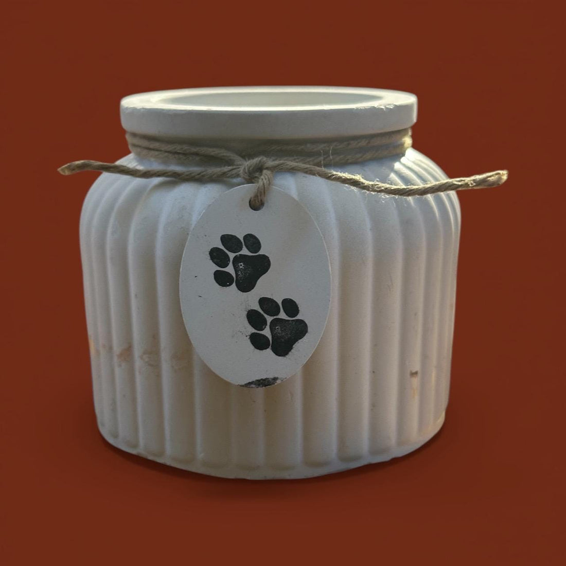 Puppy Shower Gift Dog Treat Jar, Handmade Paw Print Canister, New Dog Owner Gift
