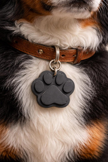 Modern Concrete Dog Paw Tag  Handmade Minimalist Pet ID Charm