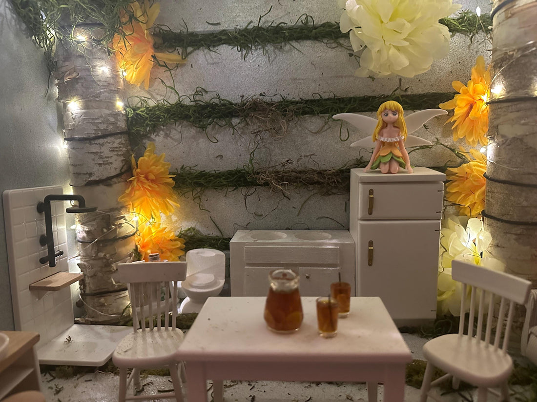 Enchanted  Cottagecore  Fairy Living Room Scene Homemade Fairy Display