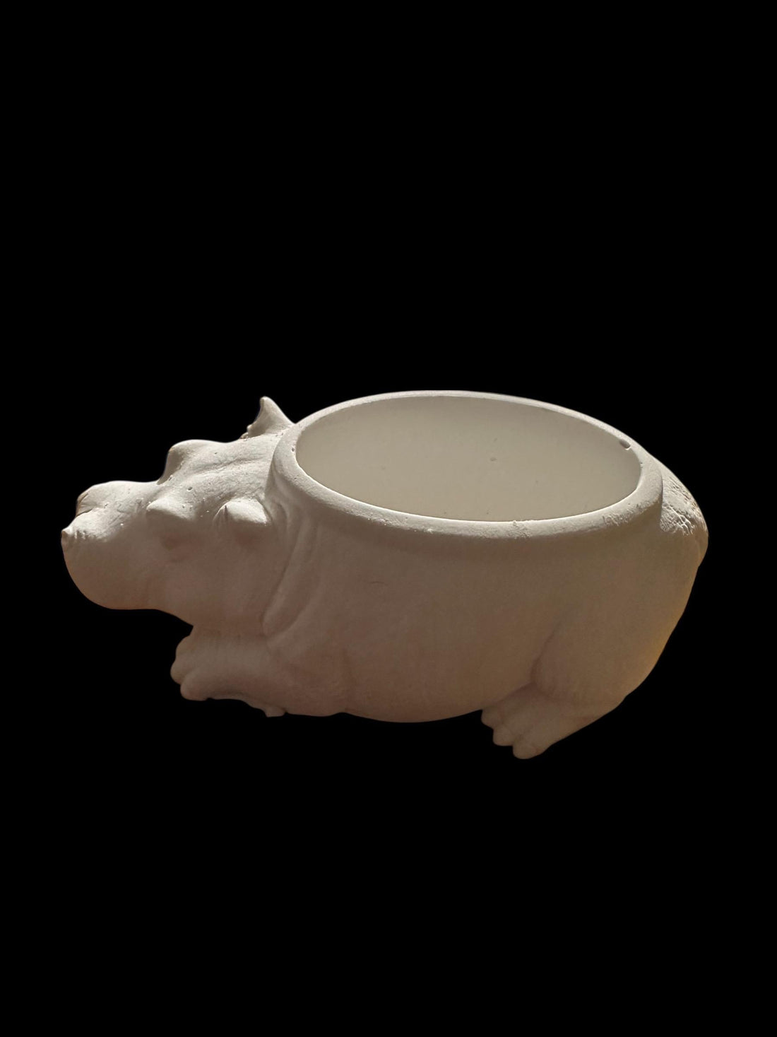 Handmade Cement Hippo Planter | Modern Animal Decor