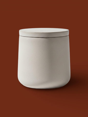 Handmade Cement Candle with Wooden Wick | Minimalist Spa Decor