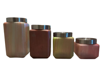 Pastel Acrylic Pour Storage Canisters Set  Handmade Girls Room Decor, Cute Kids Organizer Jars, Sparkly Bedroom Storage, Playroom Nursery