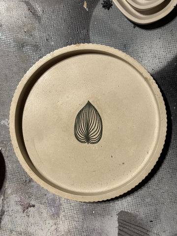 Botanical Cement Dish, Food Safe Concrete Bowl, Minimalist Leaf Catchall, Handmade Modern Rustic Decor, Neutral Vanity Tray