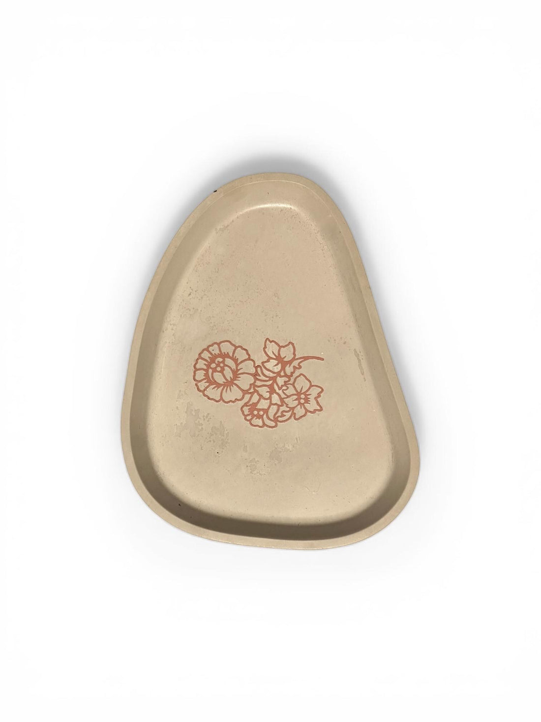 Set of 3 Concrete Trinket Trays | Floral Rose Catchall Dish Set | Jewelry & Key Holder | Neutral Minimalist Vanity Decor