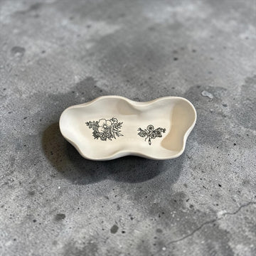 Botanical Vanity Tray | Handmade Decorative Tray | Perfume Organizer | Jewelry Dish | Minimalist Bathroom Decor