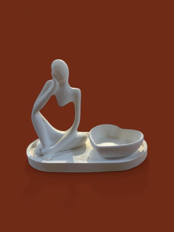 Minimalist Woman Jewelry Holder Tray  Abstract Female Sculpture Ring Dish, Modern Vanity Necklace Organizer, Aesthetic Bathroom Decor