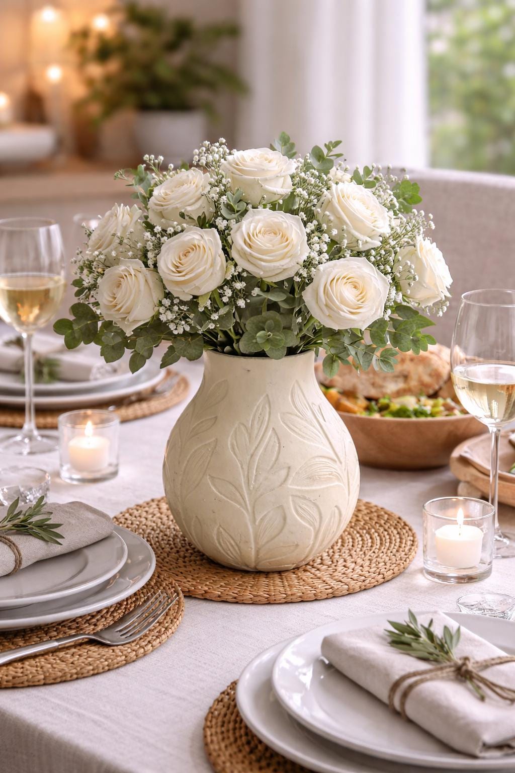 Concrete Flower Vase Handmade  Botanical Cement Vase, Modern Farmhouse Decor, Minimalist Table Centerpiece