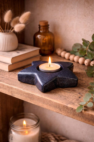 Handmade Concrete Star Tealight Holder | Americana Table Decor, Patriotic Centerpiece