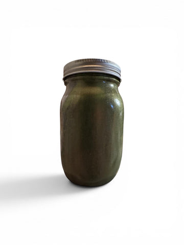 Hand-Finished Metallic Mason Jar | Green Pink Black Iridescent Storage Container