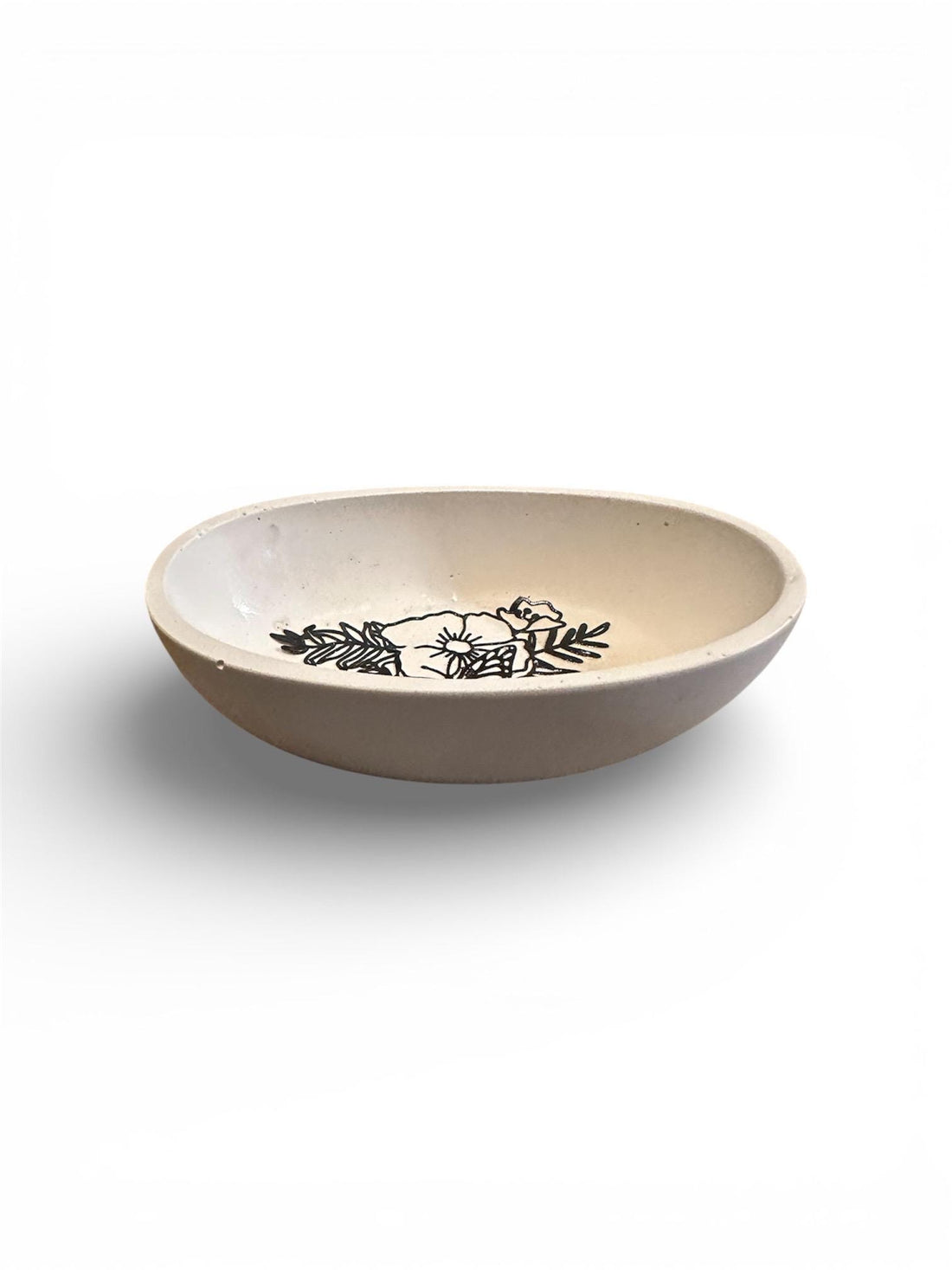 Botanical Concrete Tray  Minimalist Bathroom Soap Dish, Jewelry Holder Tray, Spa Decor Organizer, Handmade Floral Cement Vanity Dish