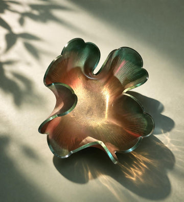 Resin Flower Bowl | Iridescent Catchall Dish, Functional Art, Handmade Decor