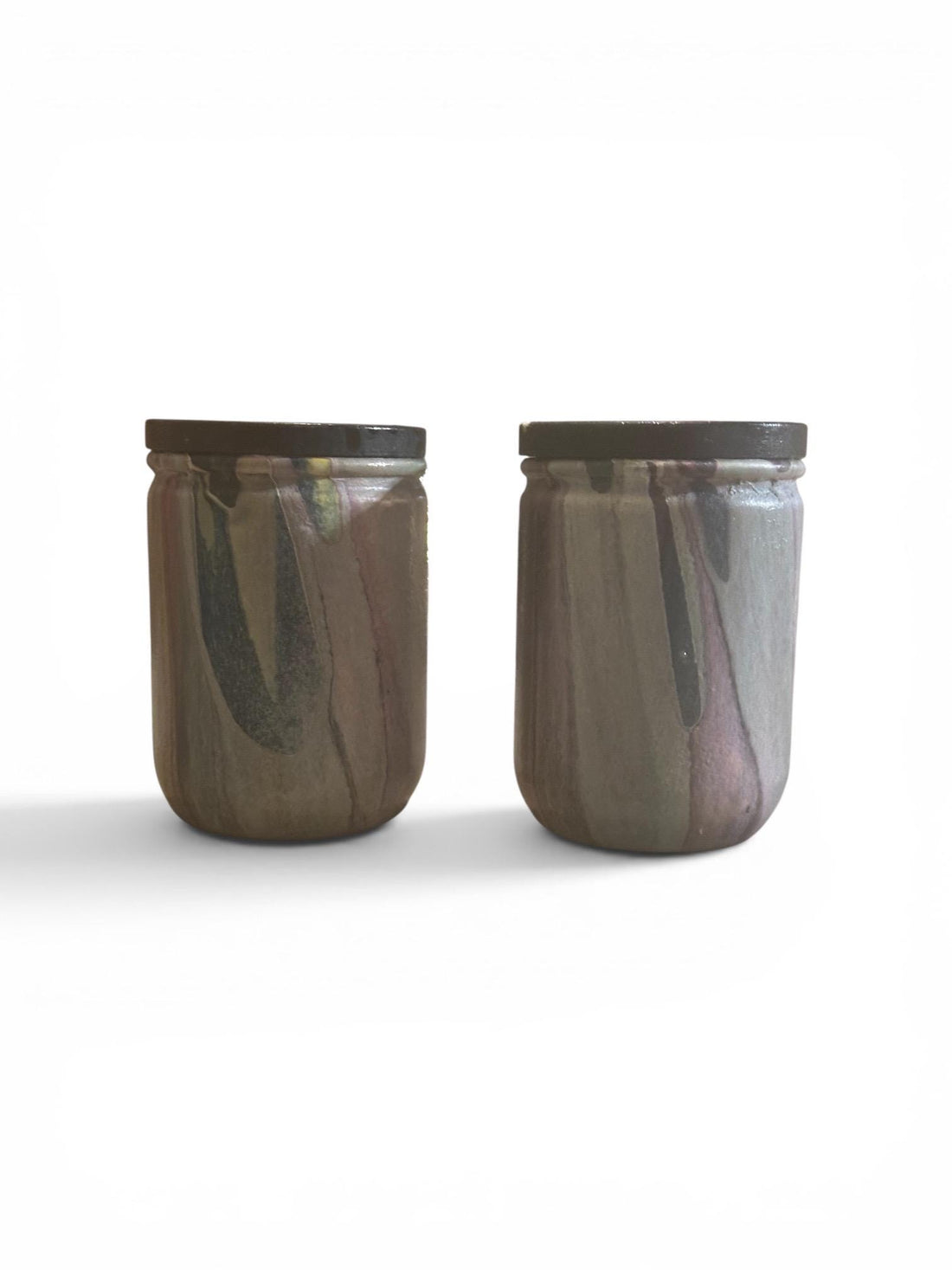 Handmade Acrylic Pour Jar | Unique Pattern Wooden Lid Canister, Modern Decor