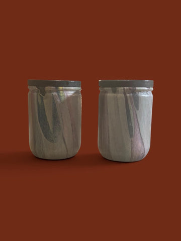 Handmade Acrylic Pour Jar | Unique Pattern Wooden Lid Canister, Modern Decor