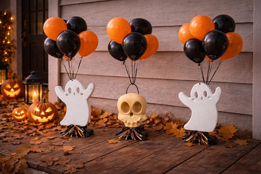 Handmade Halloween Ghost Skull Balloon Weights, Spooky Party Decor Anchors