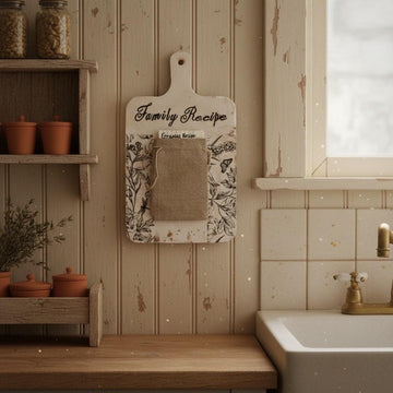 Family Recipe Board, Grandma Recipe Holder, Farmhouse Kitchen Decor, Keepsake Display