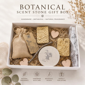 Botanical Scent Stone Gift Box Set  Handmade Floral Aroma Stones for Drawers, Closets & Home Decor
