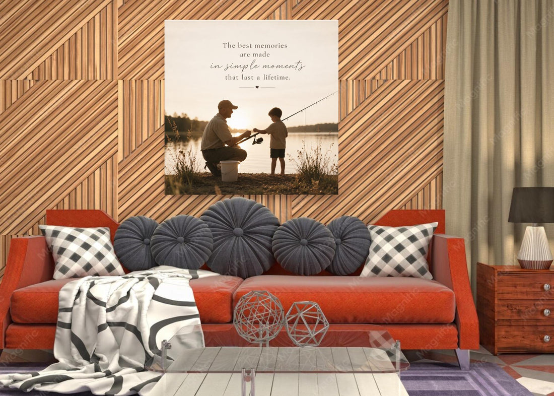 Father Son Fishing Print, Lakeside Memory Wall Art, Rustic Decor (Digital Download)