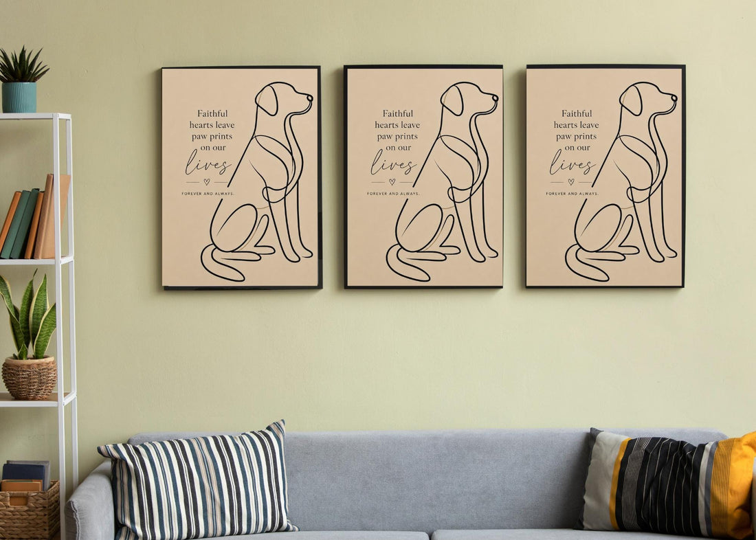 Modern Neutral Line Art Pet Lover Gift Digital Download