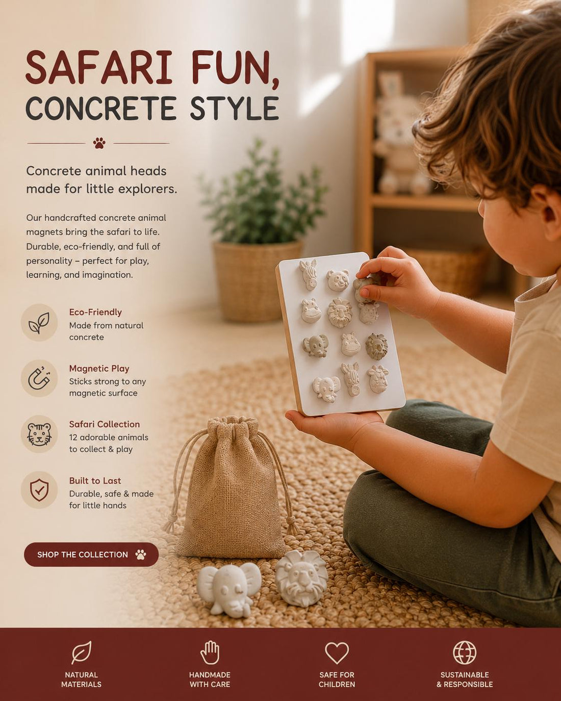 Wild Earth Collection Safari Set | Sensory Learning Animals | Modern Educational Decor