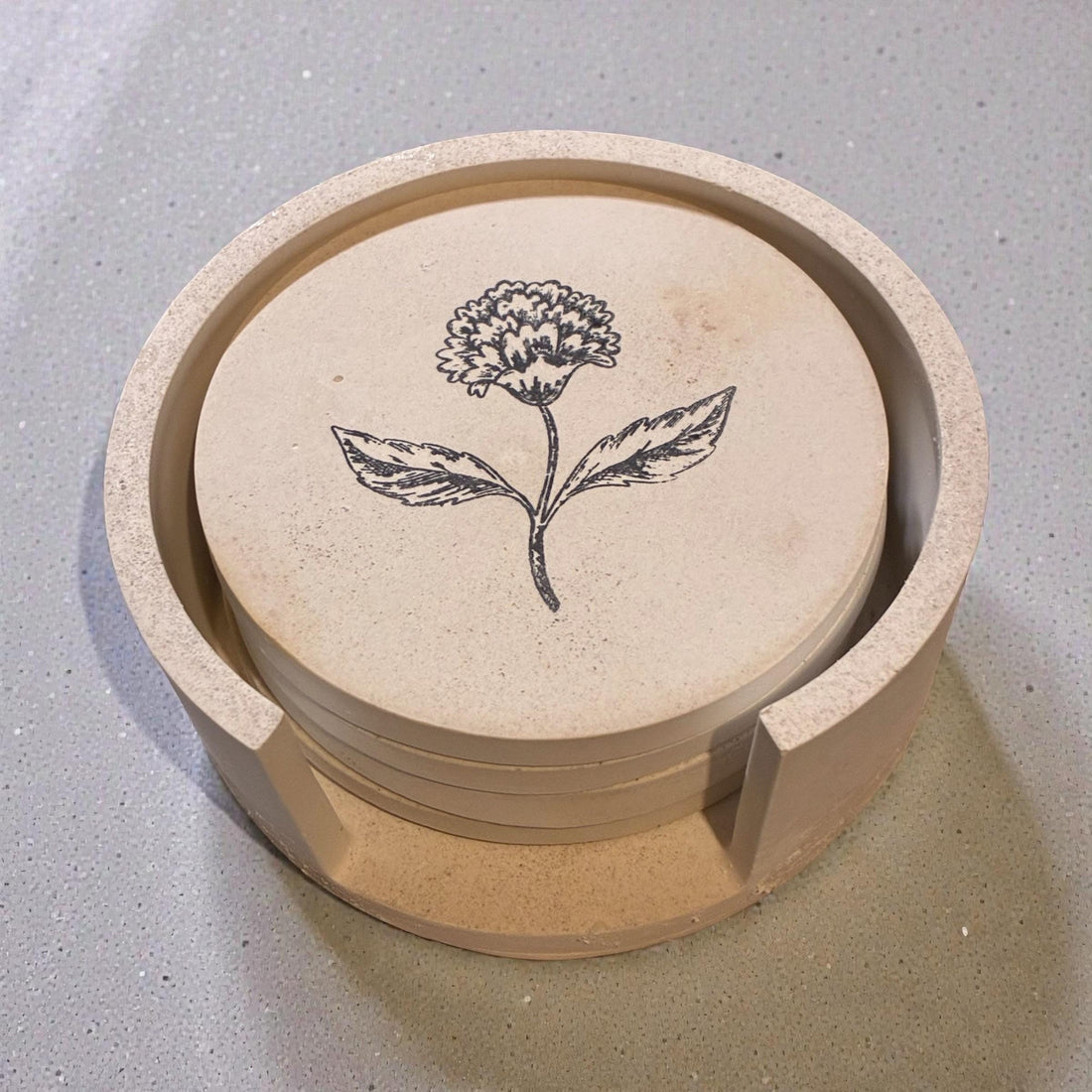 Sunlit Sanctuary Coaster Collection Handcrafted Concrete Coaster for Calm Beautiful living