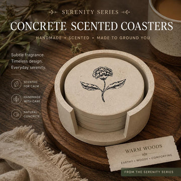 Sunlit Sanctuary Coaster Collection Handcrafted Concrete Coaster for Calm Beautiful living