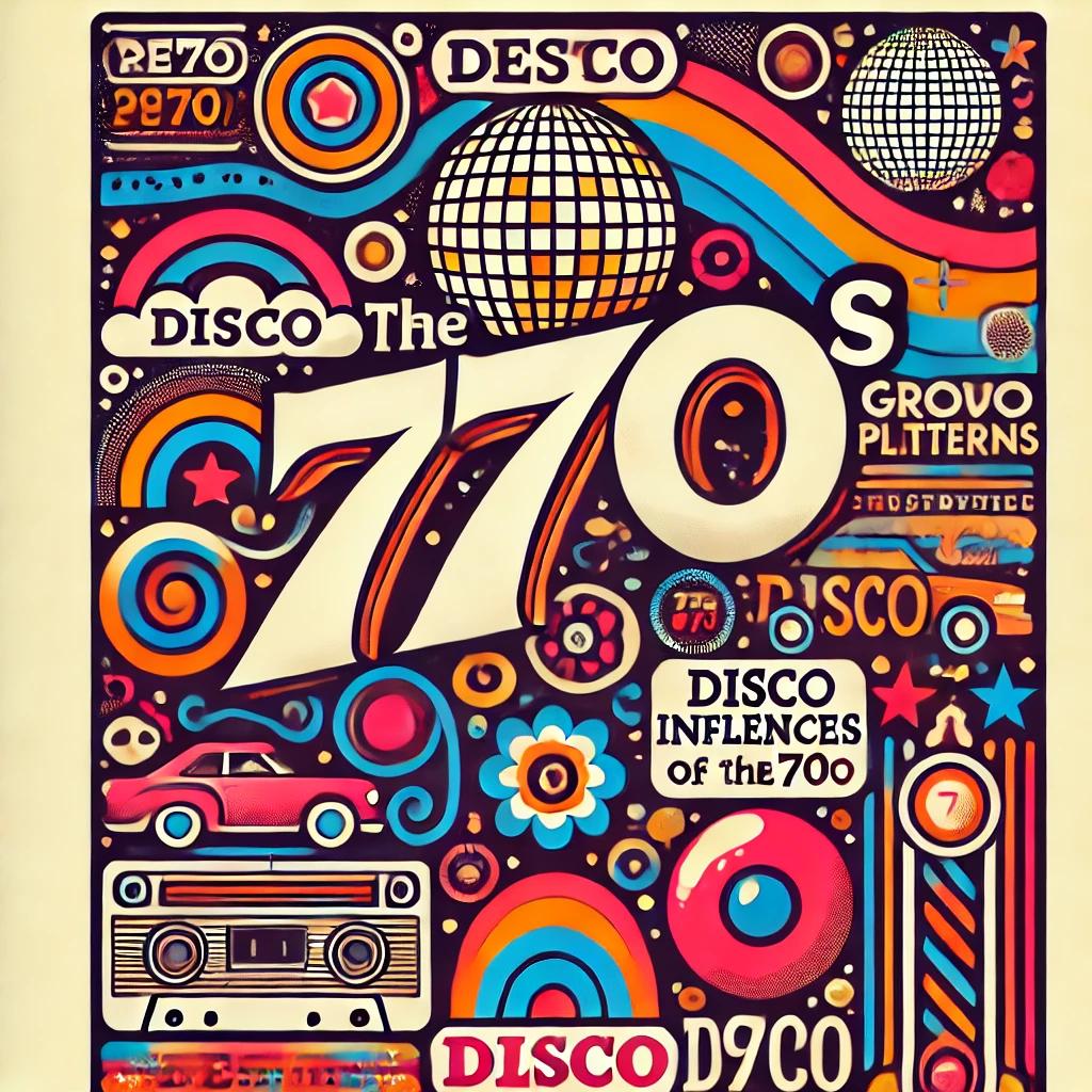 Retro 70s disco vibes Digital art poster